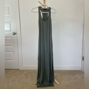 Lulu’s “Relaxed but Not Least Sage Green Ribbed Sleeveless Maxi Dress”
